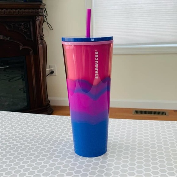 💙Starbucks Purple Pink Marble Ombre Watercolor💜